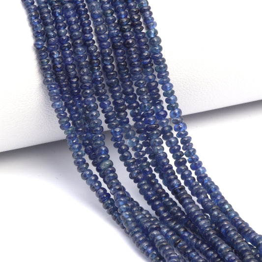 Cornflower Blue Sapphire 2.5mm - 3.0mm Smooth Rondelles Bead Strand