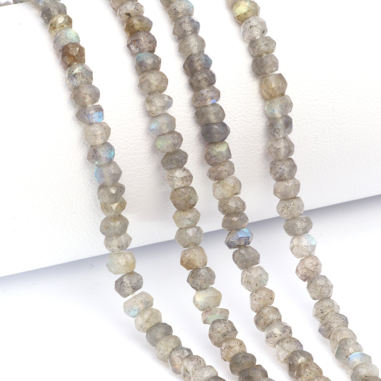 Blue Labradorite 4mm Faceted Rondelles