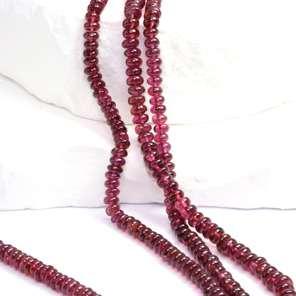 Rhodolite Garnet 4mm Smooth Rondelles
