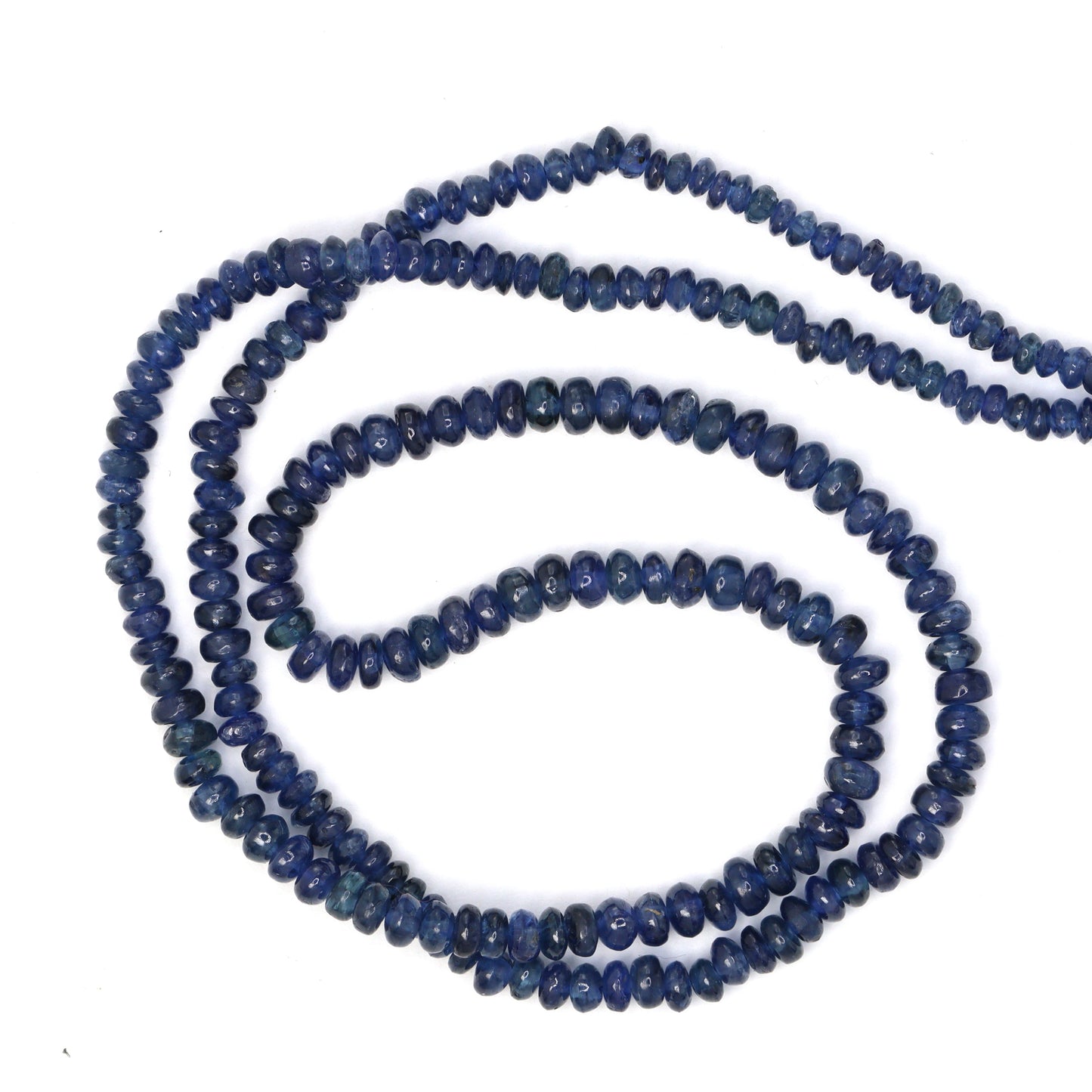 Navy Blue Sapphire 2.5mm - 3.5mm Smooth Rondelles Bead Strand