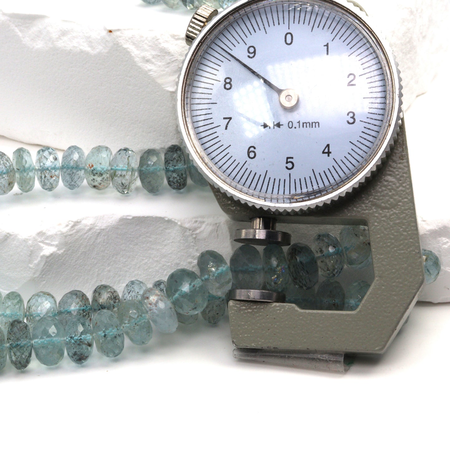 Blue Moss Aquamarine 8mm Faceted Rondelles