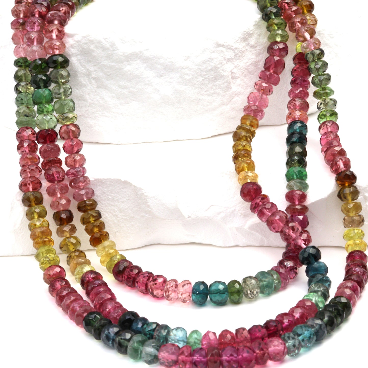 Watermelon Tourmaline 5mm Faceted Rondelles
