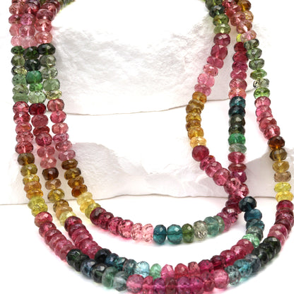 Watermelon Tourmaline 5mm Faceted Rondelles