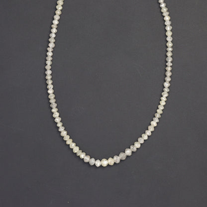 Gray Diamond 2.1mm - 2.7mm Hand Faceted Rondelles Bead Strand