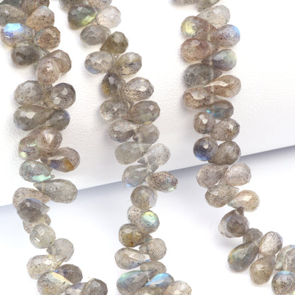 Blue Labradorite 6x4mm Faceted Teardrop Briolettes