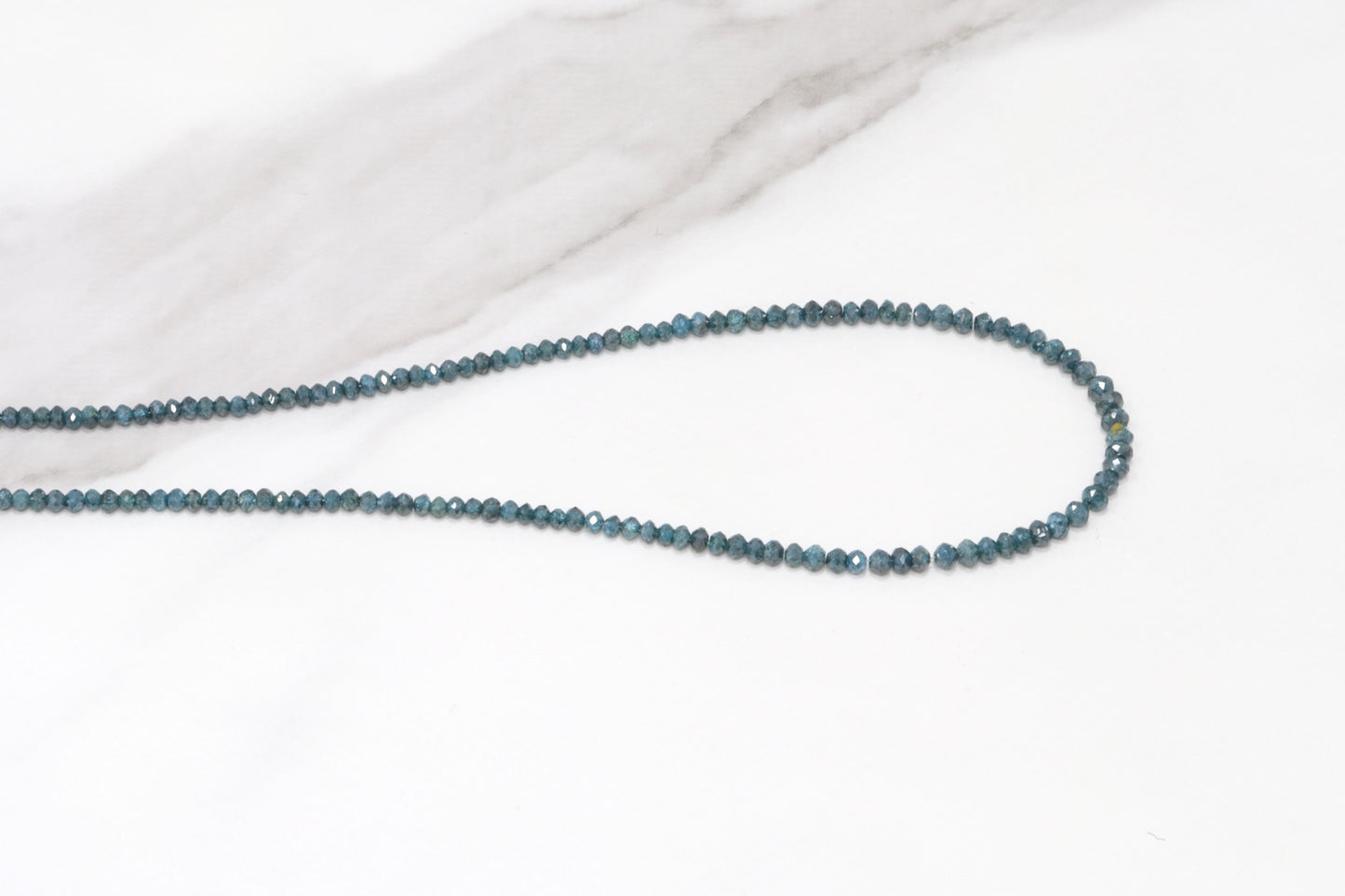 Blue Diamond 2.25mm - 2.75mm Hand Faceted Rondelles Bead Strand