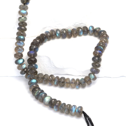 AAA Blue Labradorite 7mm Faceted Rondelles