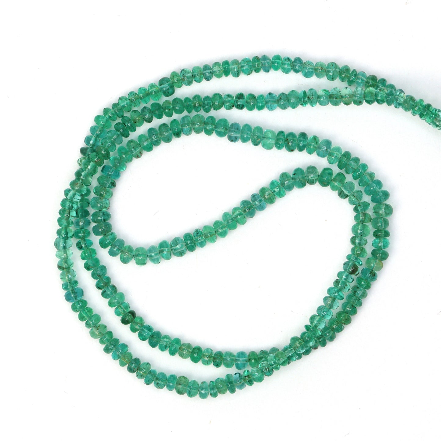 Green Emerald 2.5mm - 3.25mm Smooth Rondelles Bead Strand