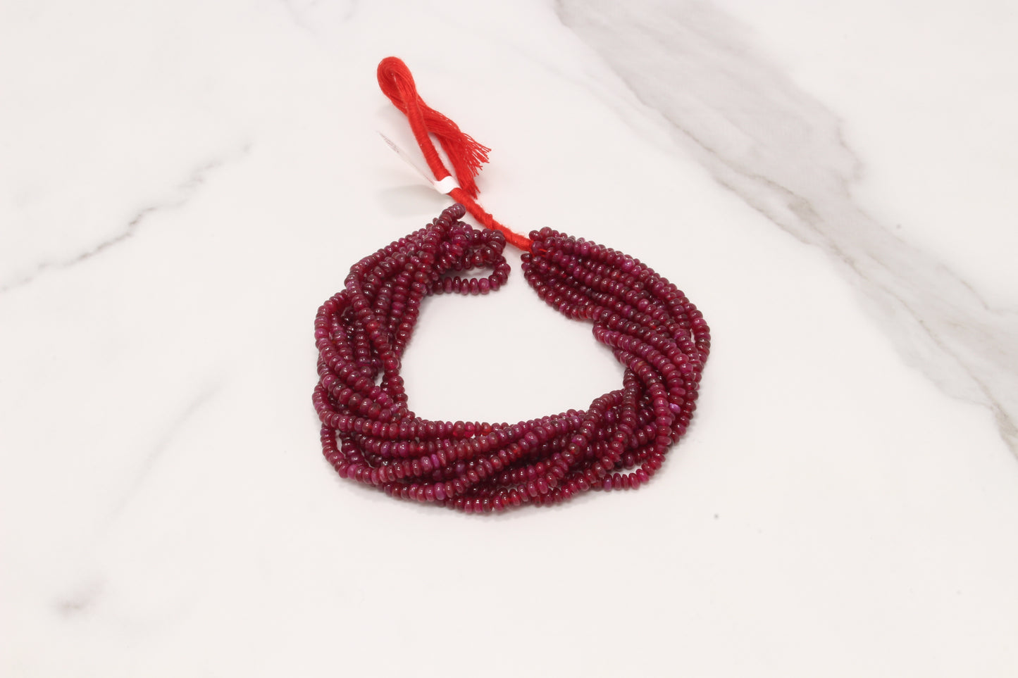 Red Ruby 3mm Smooth Rondelles Bead Strand