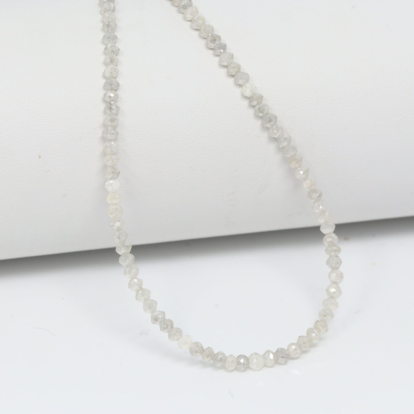 Gray Diamond 2.6mm – 3mm Hand Faceted Rondelles Bead Strand