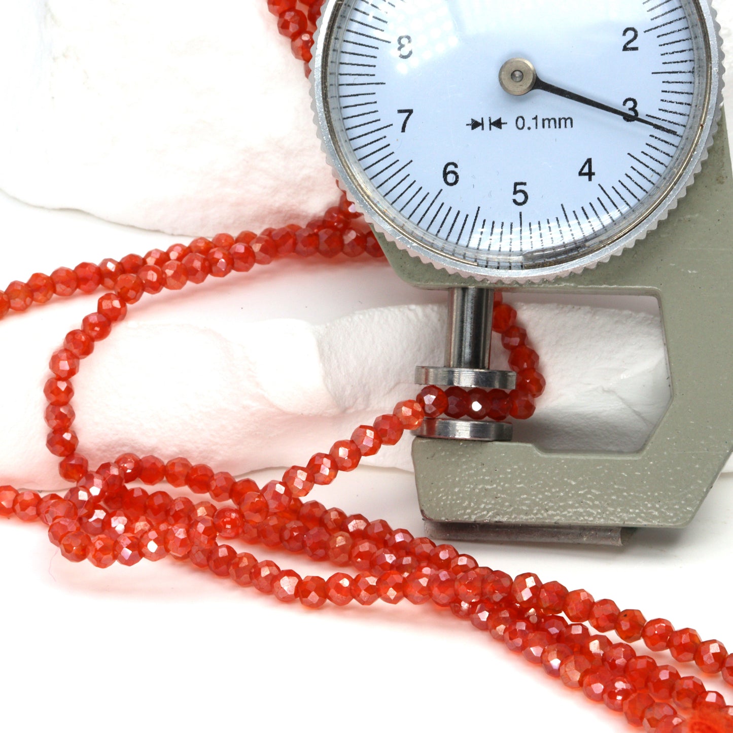 Coated Orange Carnelian 3mm Faceted Rondelles Bead Strand