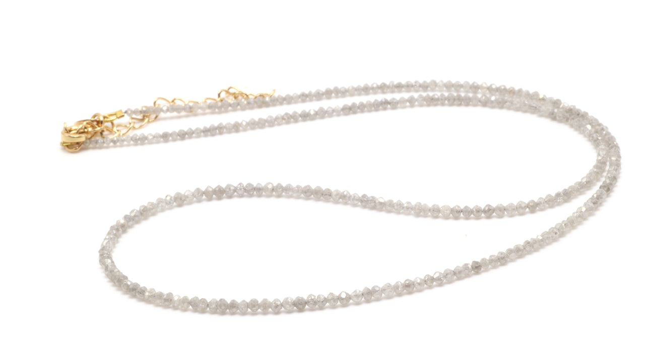 18k YG 16+2" Gray Diamond Bead Necklace (~16ct)