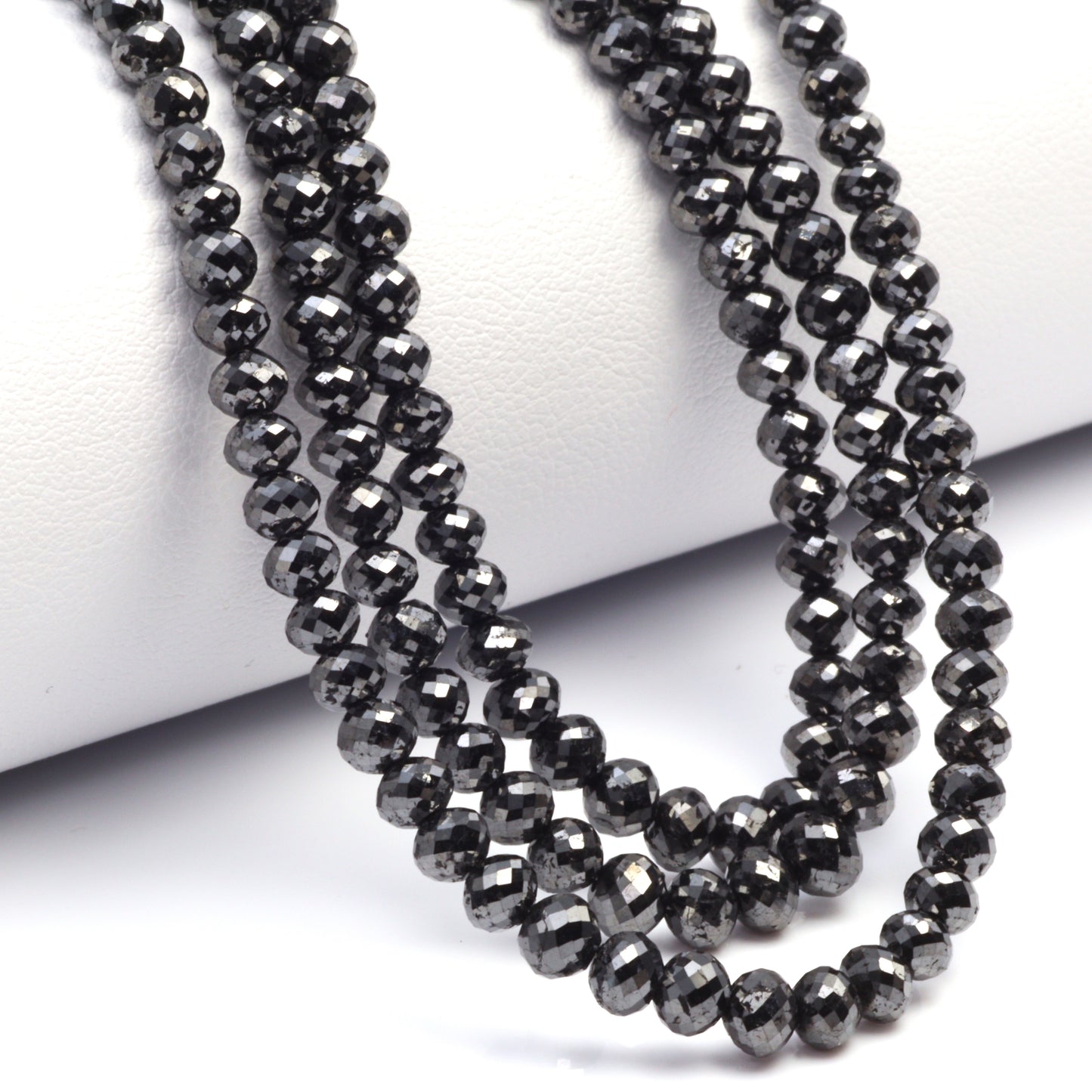 Black Diamond 3.5mm Faceted Rondelles