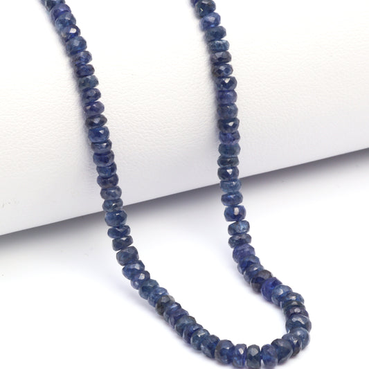 Navy Blue Sapphire 3mm Faceted Rondelles