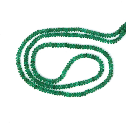 Green Emerald 2.5mm - 3.0mm Smooth Rondelles Bead Strand