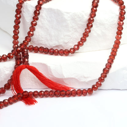 Red Garnet 4mm Faceted Rondelles Bead Strand