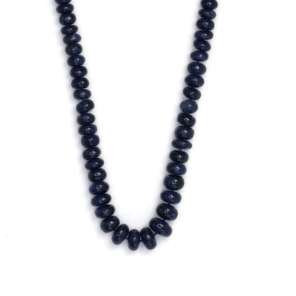 AA Navy Blue Sapphire 4mm - 6mm Smooth Rondelles Bead Strand