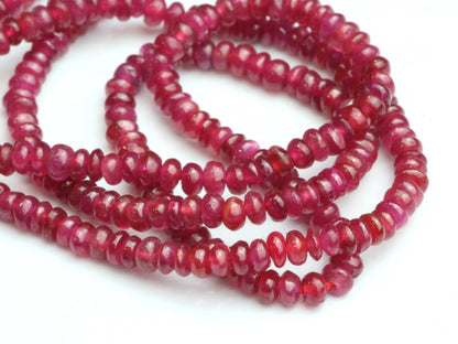 Red Ruby 2mm – 2.5mm Smooth Rondelles Bead Strand