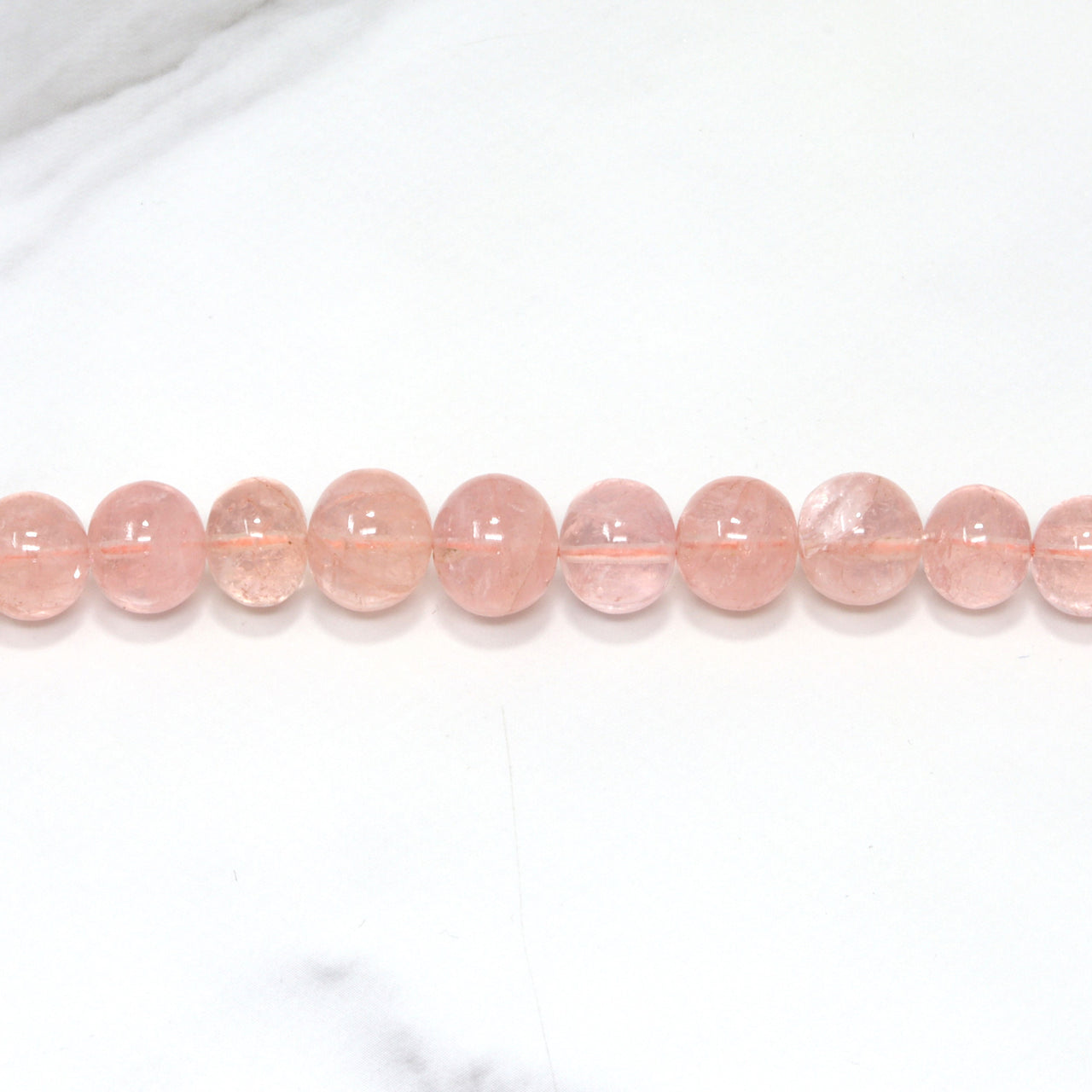 Pink Morganite 6mm-11mm Smooth Rondelles 1 Strand Bead Necklace