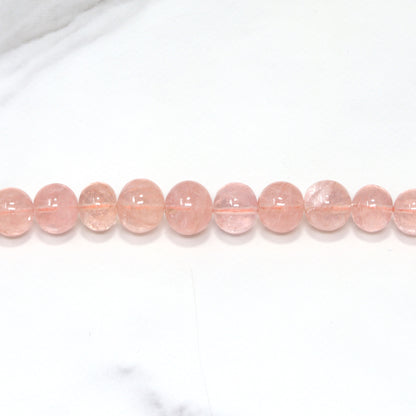 Pink Morganite 6mm-11mm Smooth Rondelles 1 Strand Bead Necklace