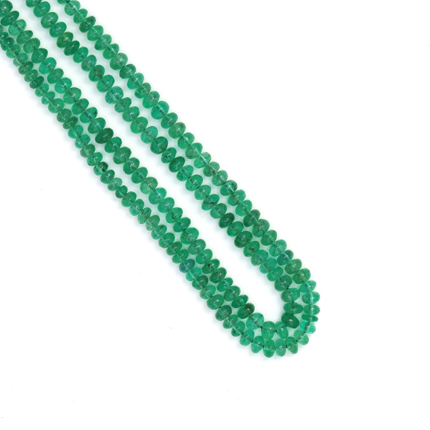 Green Emerald 3mm - 3.5mm Smooth Rondelles Bead Strand