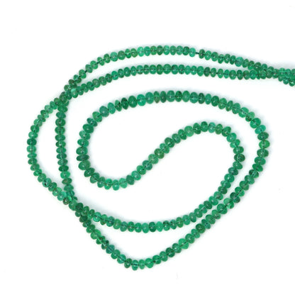 Green Emerald 2.5mm - 3.0mm Smooth Rondelles Bead Strand