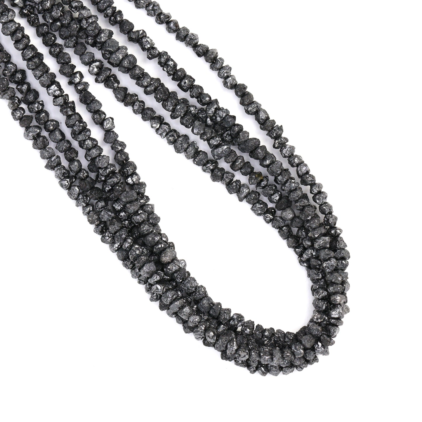 Black Diamond 3mm Hand Faceted Chips Bead Strand
