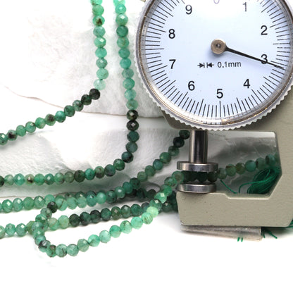 Ombre Sakoda Emerald 3mm Faceted Rondelles Bead Strand