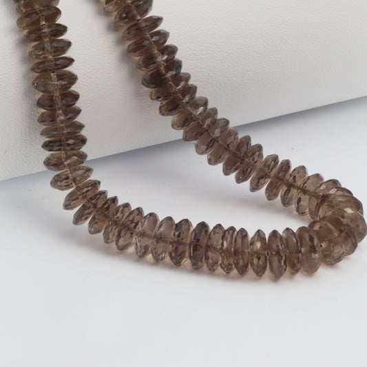 Brown Smoky Quartz 8mm German Cut Faceted Rondelles