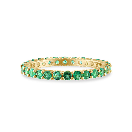 Shared Prong Emerald Eternity Band