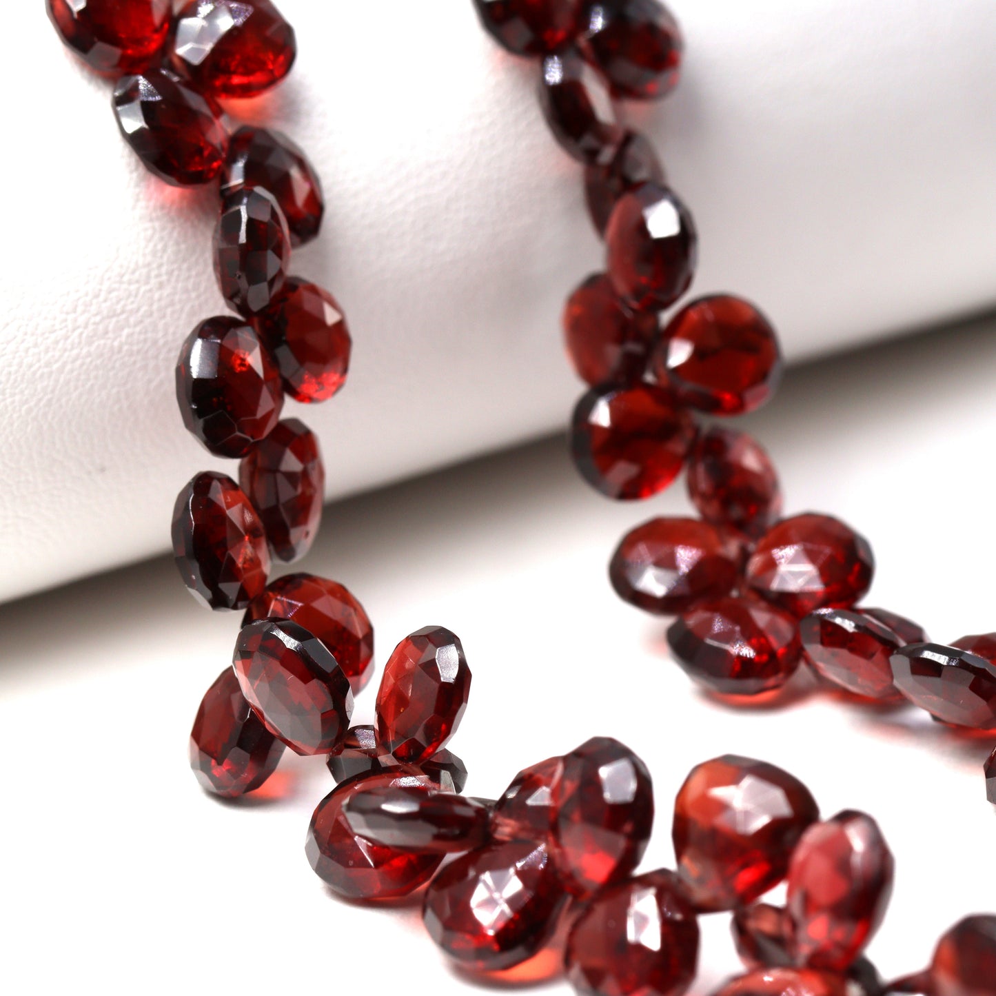 Red Garnet 7mm Faceted Heart Shaped Briolettes