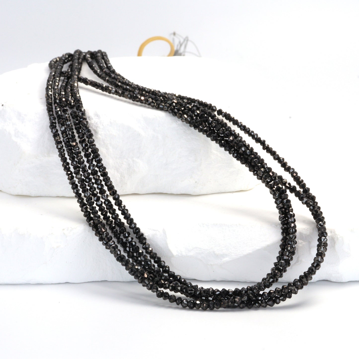 Black Diamond 2mm - 2.5mm Hand Faceted Rondelles Bead Strand
