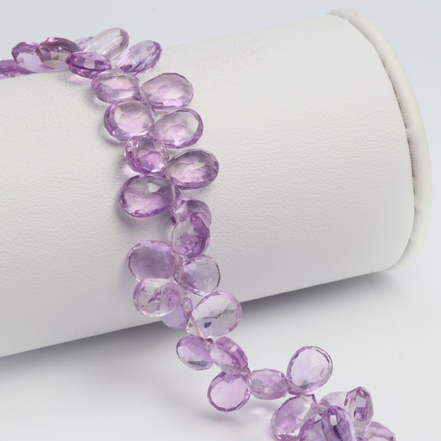 Pink Amethyst 8x5mm Faceted Pear Shaped Briolettes