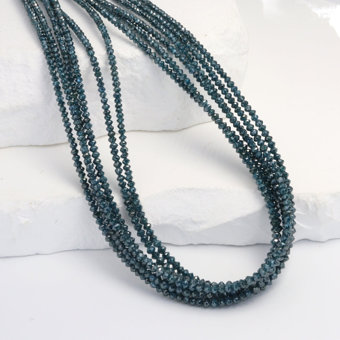 Blue Diamond 1.6mm Faceted Rondelles