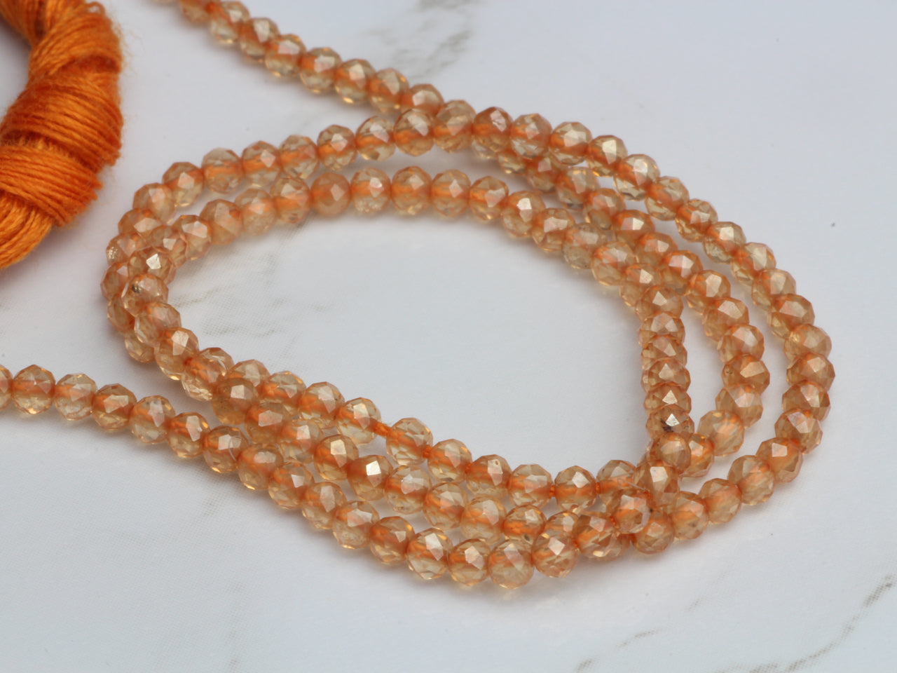 Coated Yellow Citrine Quartz 2.5mm Faceted Rounds