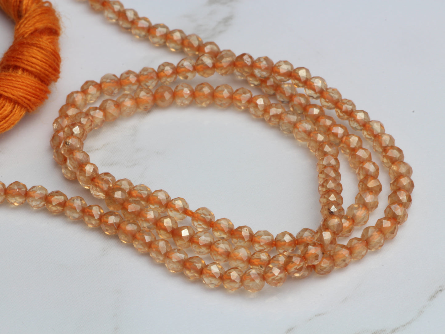 Coated Yellow Citrine Quartz 2.5mm Faceted Rounds