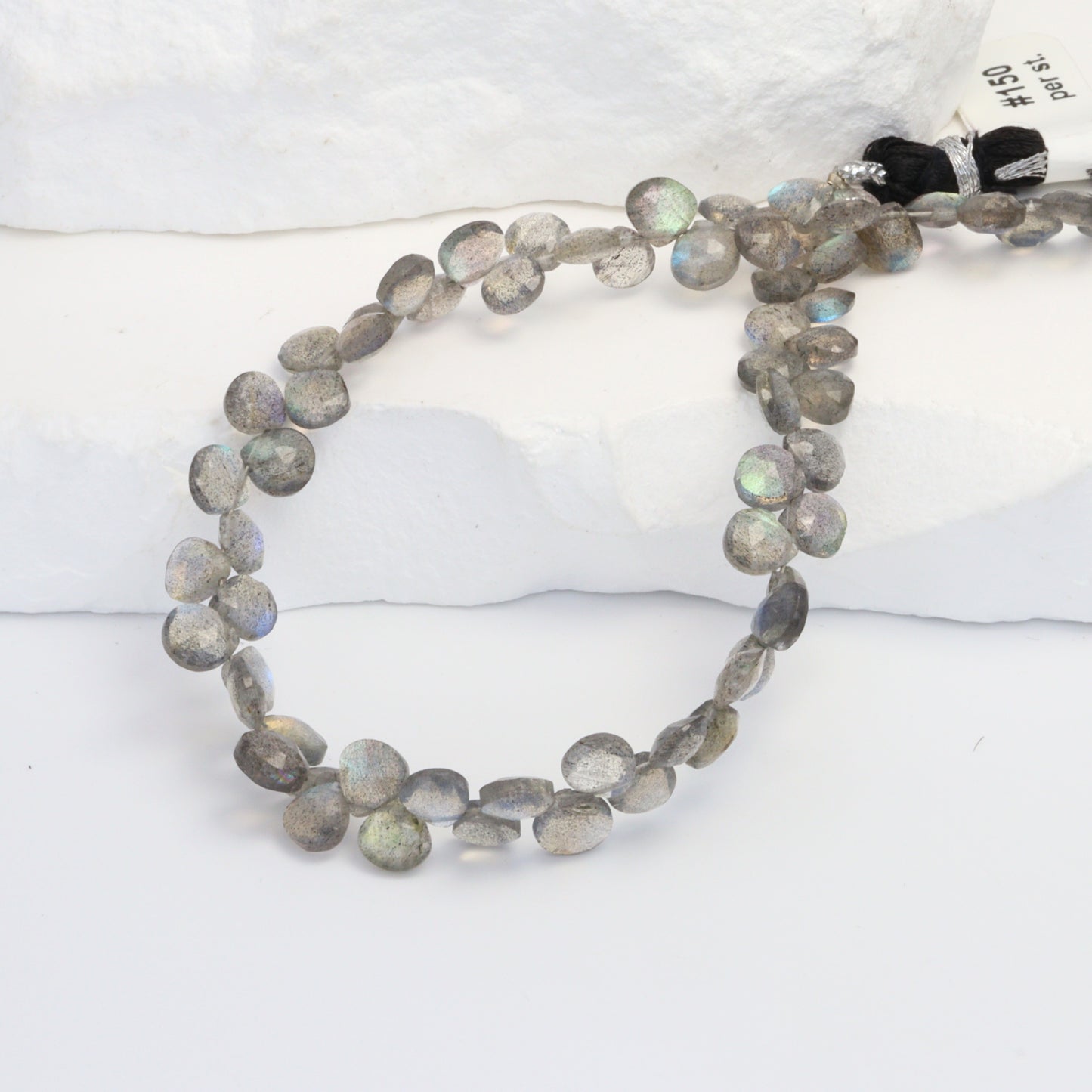 Blue Labradorite 5mm Faceted Heart Shaped Briolettes