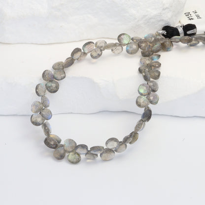 Blue Labradorite 5mm Faceted Heart Shaped Briolettes