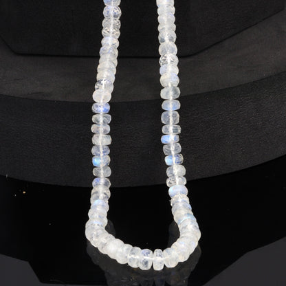 Blue Rainbow Moonstone 6mm Faceted Rondelles