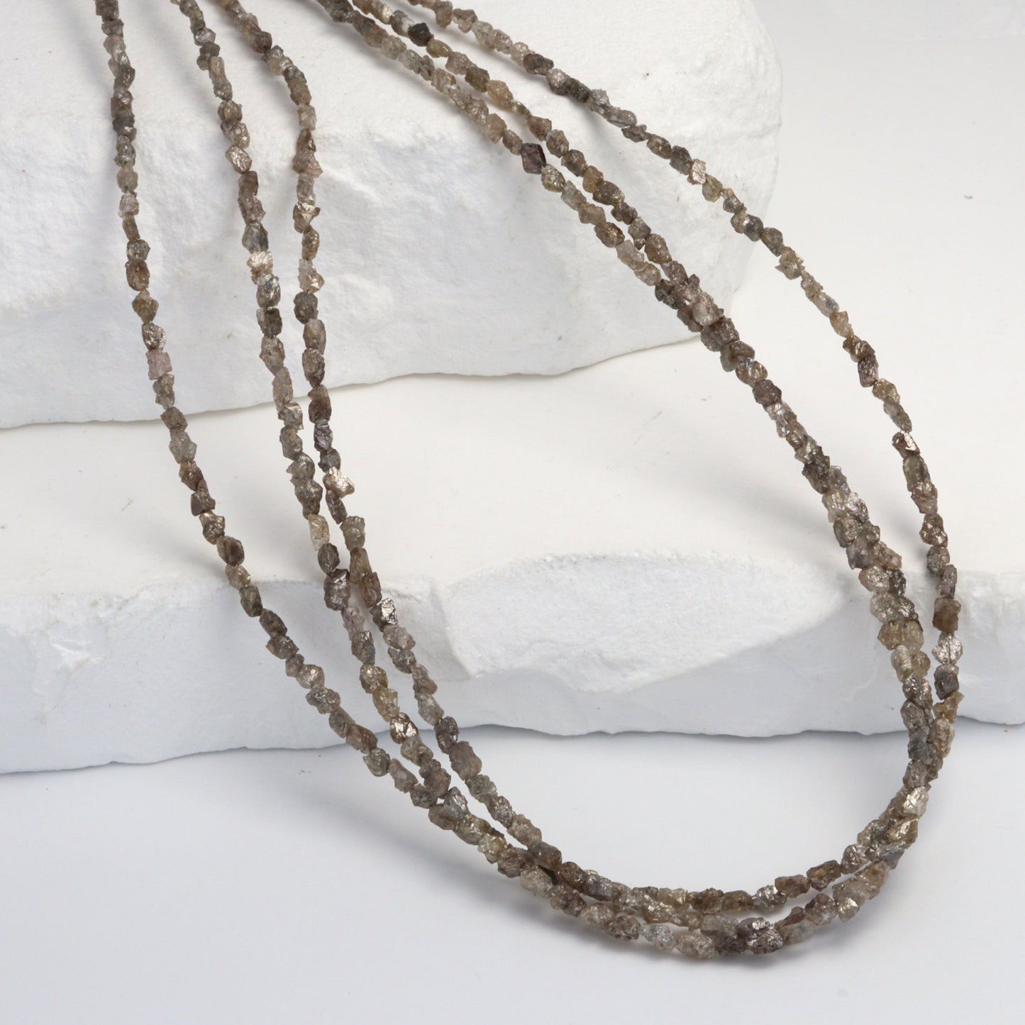 Brown Diamond 3x2mm - 4x3mm Faceted Chips Bead Strand