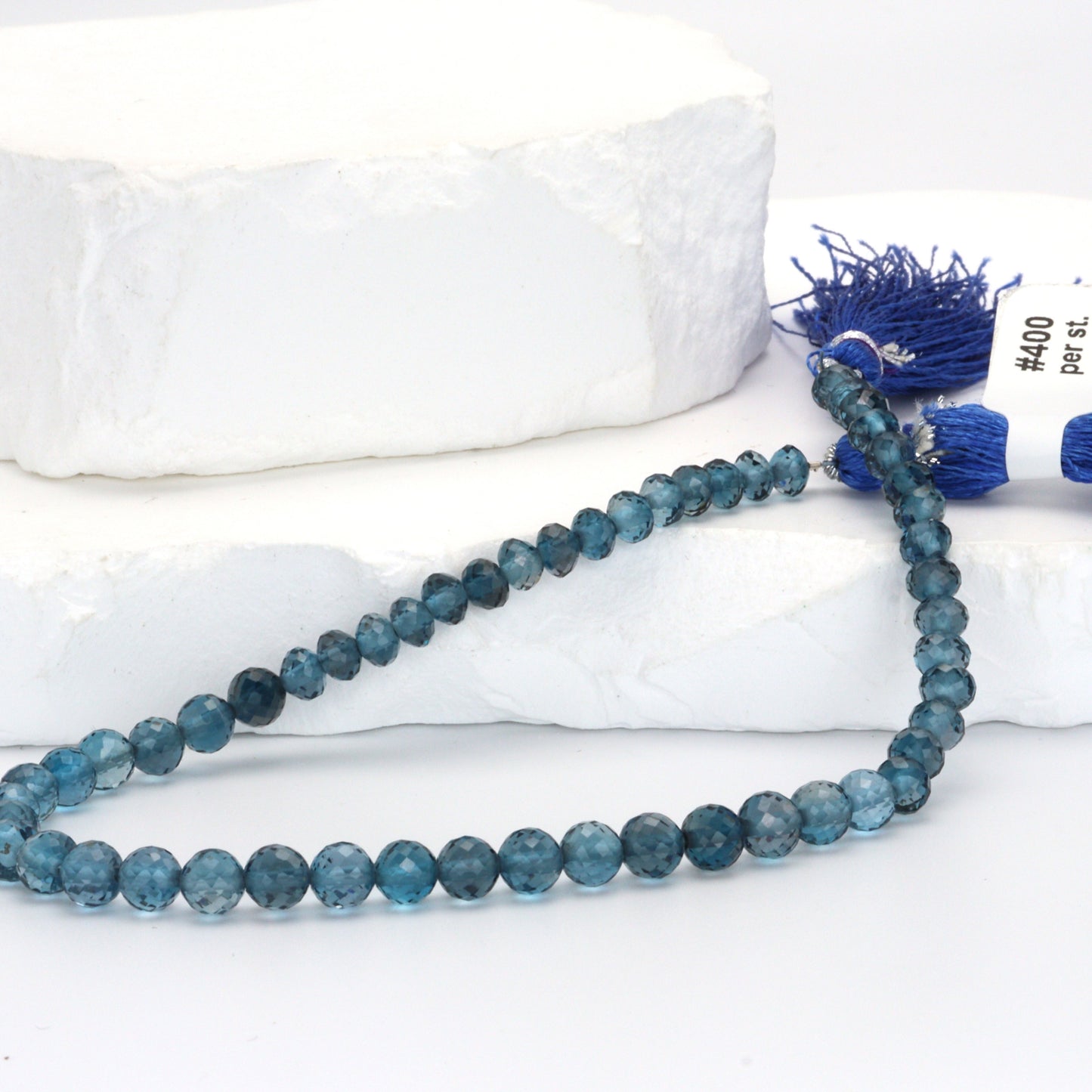 London Blue Topaz 4mm Faceted Rondelles