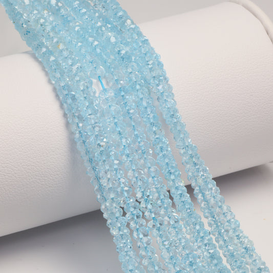 Sky Blue Topaz 4mm Faceted Rondelles