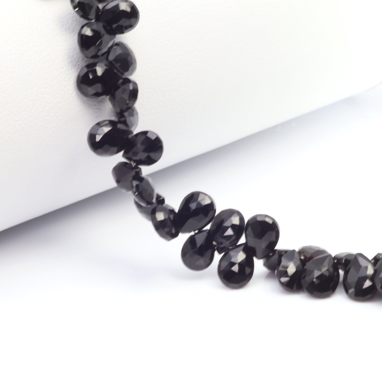 Black Spinel 7x4mm Faceted Pear Shaped Briolettes