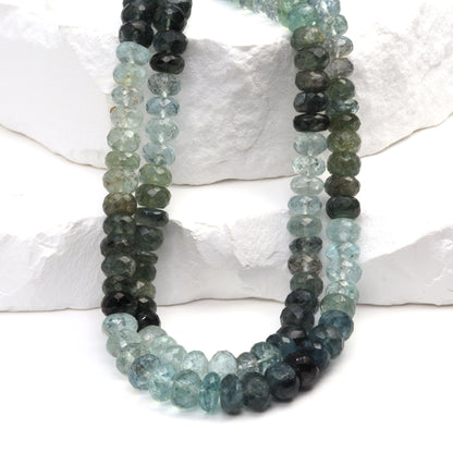 Moss Aquamarine 6mm Faceted Rondelles