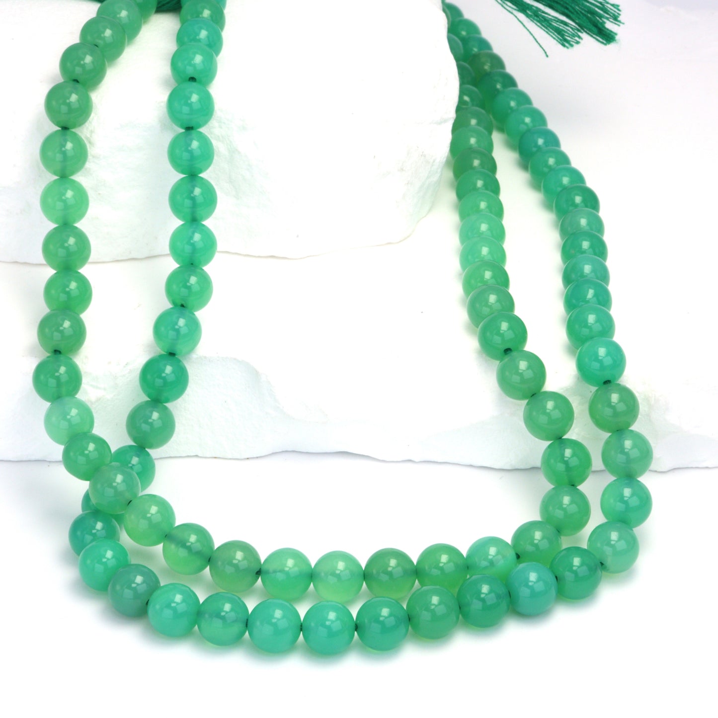 Apple Green Chrysoprase 7mm Smooth Rounds