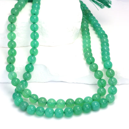Apple Green Chrysoprase 7mm Smooth Rounds