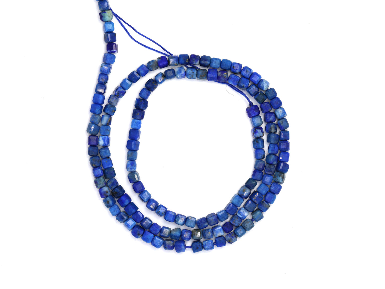 Lapis Lazuli 3mm Faceted Cubes