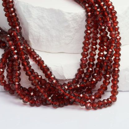Red Garnet 4.5mm Faceted Rondelles