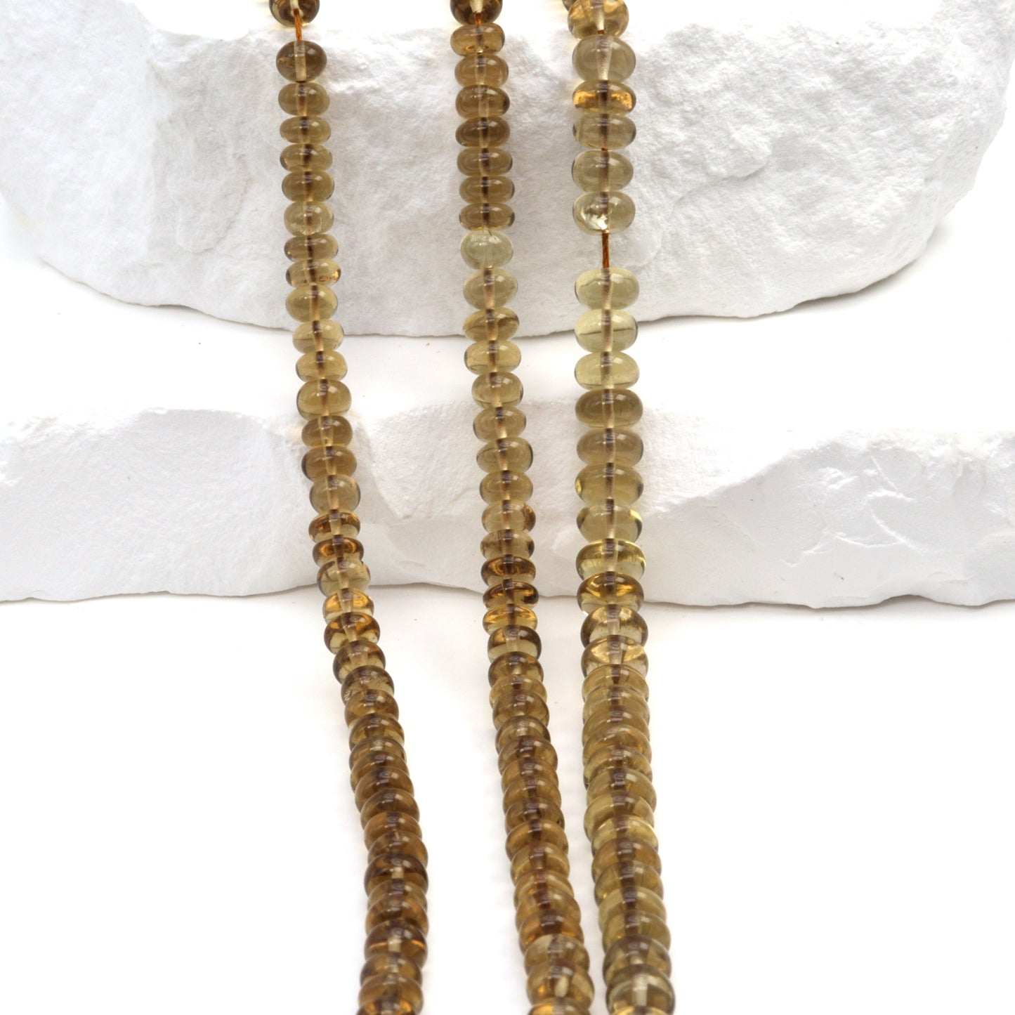Light Brown Whiskey Quartz 4.5mm Smooth Rondelles Bead Strand