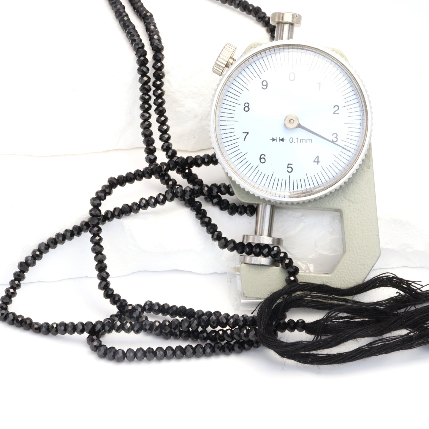 Black Spinel 3mm Faceted Rondelles Bead Strand